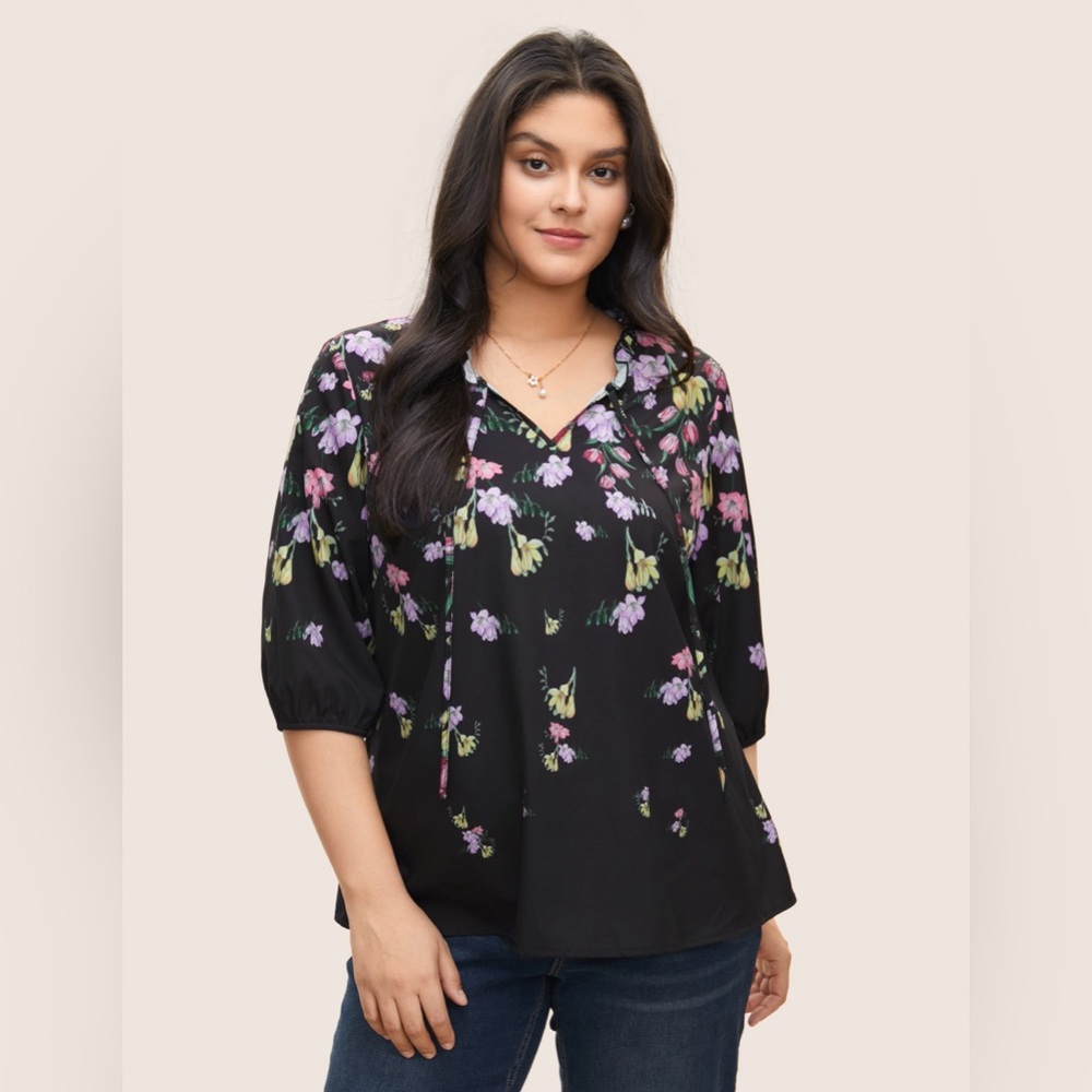 BloomChic Floral Print Frill Blouse
